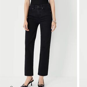 Ann Taylor black high rise straight leg jeans
